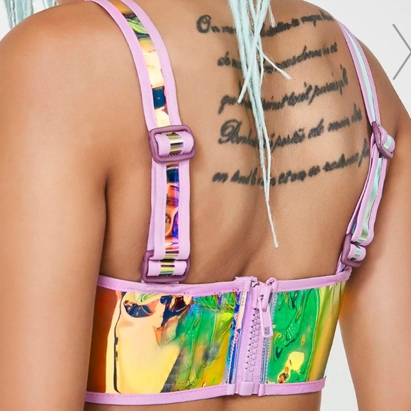 Dolls Kill Tops - Dolls kill♡ Club EXX Dream Crusher iridescent top